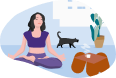 Illustrastion d'une femme en positition de yoga 
